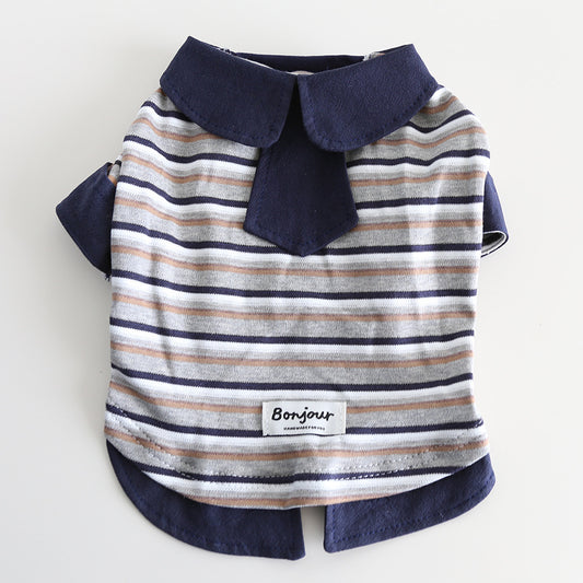 Dog Stripe Faux Two Piece Shirt dogfauxtwopiecestripenavyshirtformediumdogbreedsbyFrenchiely_7