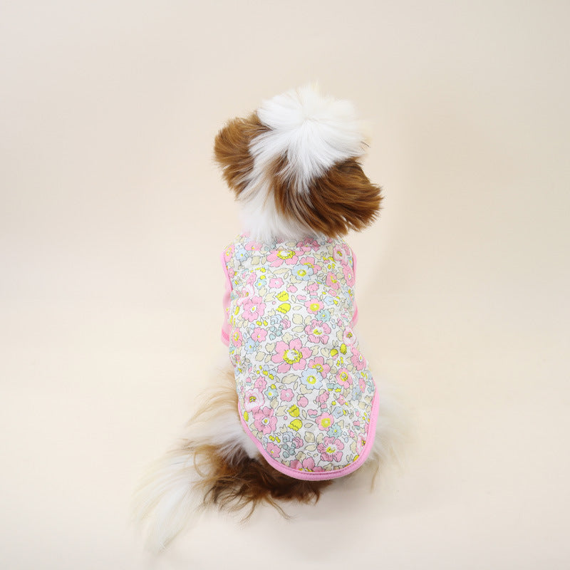 Dog Winter Floral Jacket for small medium dogs by Frenchiely