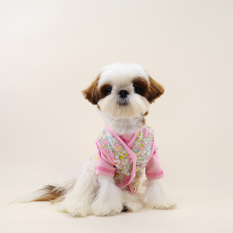 Dog Winter Floral Jacket for small medium dogs by Frenchiely