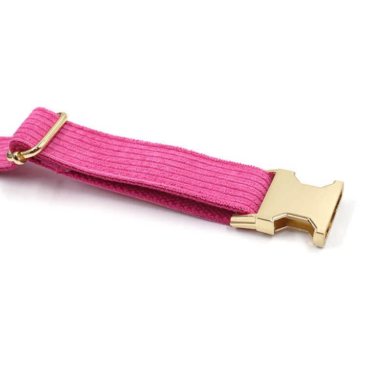 Dog Fuscia Corduroy Collar - Frenchiely