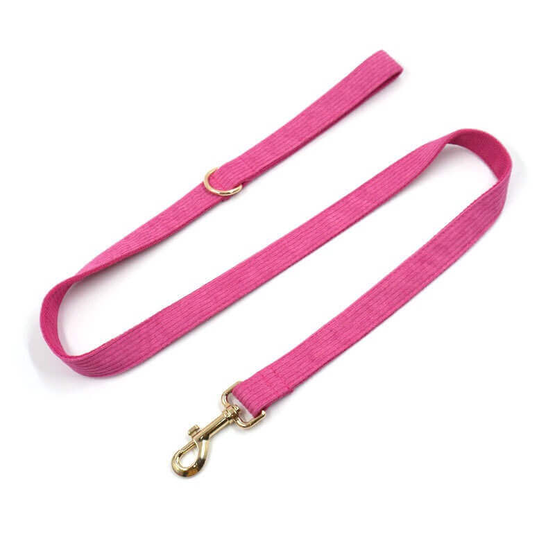 Dog Fuscia Corduroy Leash - Frenchiely