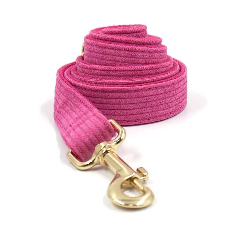 Dog Fuscia Corduroy Leash - Frenchiely