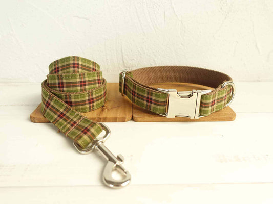 Dog Green Plaid Leash - Frenchiely