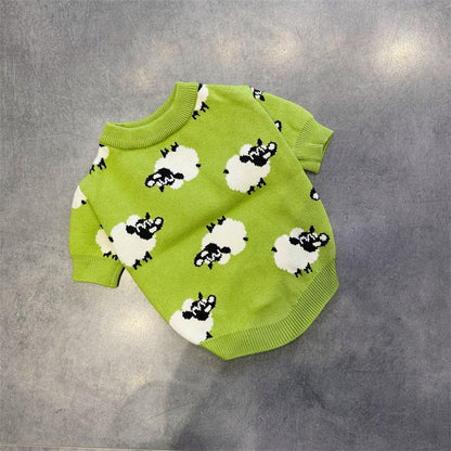 Dog Green Sheep Sweater FOR medium dog breeds by Frenchiely.com