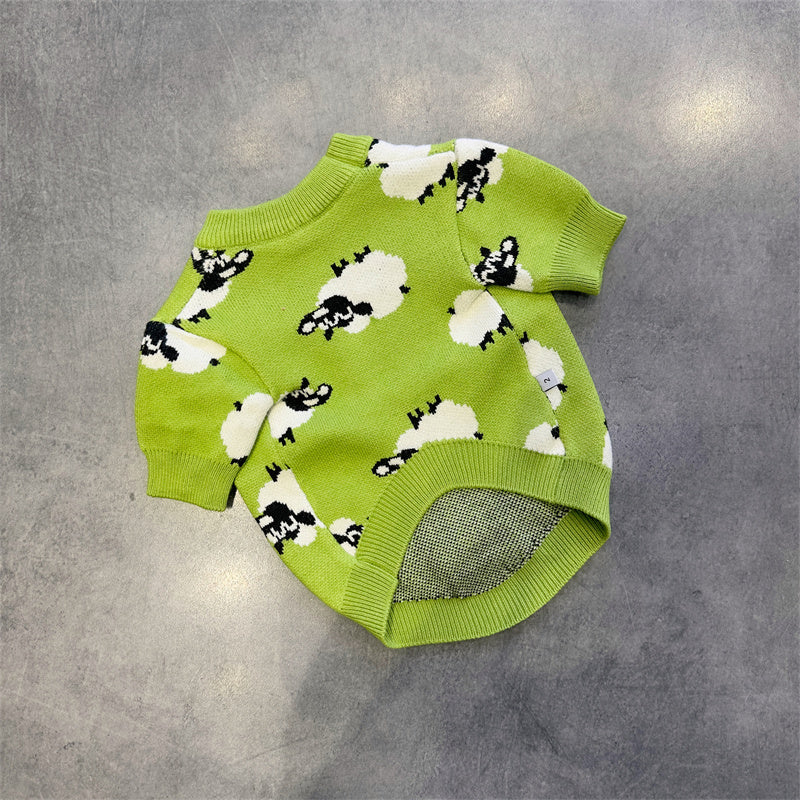 Dog Green Sheep Sweater FOR medium dog breeds by Frenchiely.com