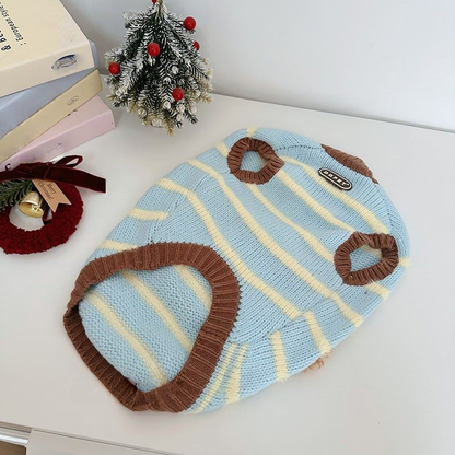 Blue Bear Sweater doggreenstripebearsweaterformediumdogs_1