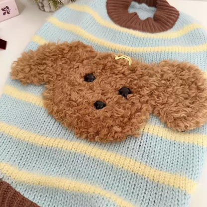 Blue Bear Sweater doggreenstripebearsweaterformediumdogs_2