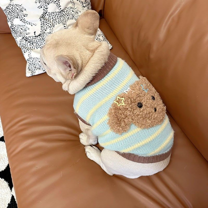 Blue Bear Sweater doggreenstripebearsweaterformediumdogs_5