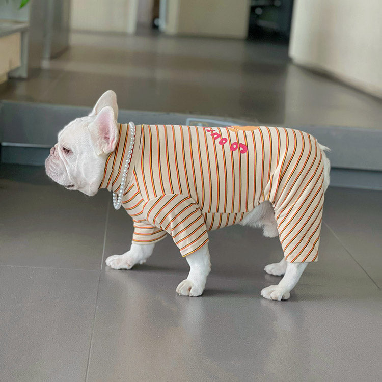 Dog Stripe Onesie Pajamas - Frenchiely