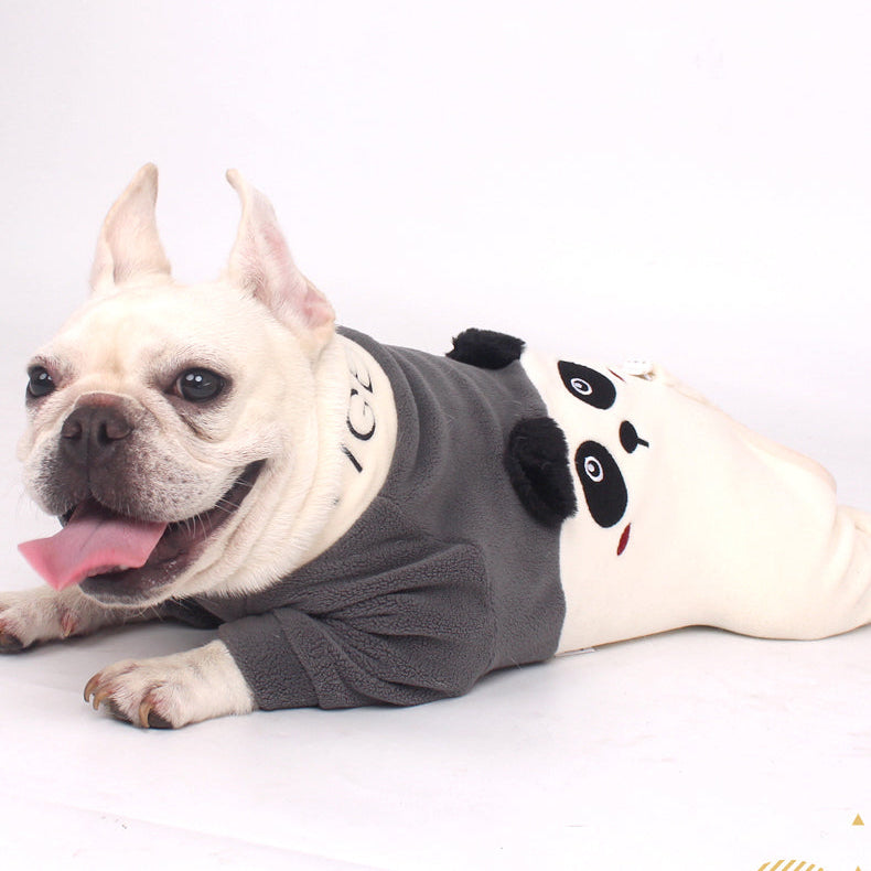 Warm Panda Pajamas doggreypandajumpsuitjammieforfrenchbulldogs_1