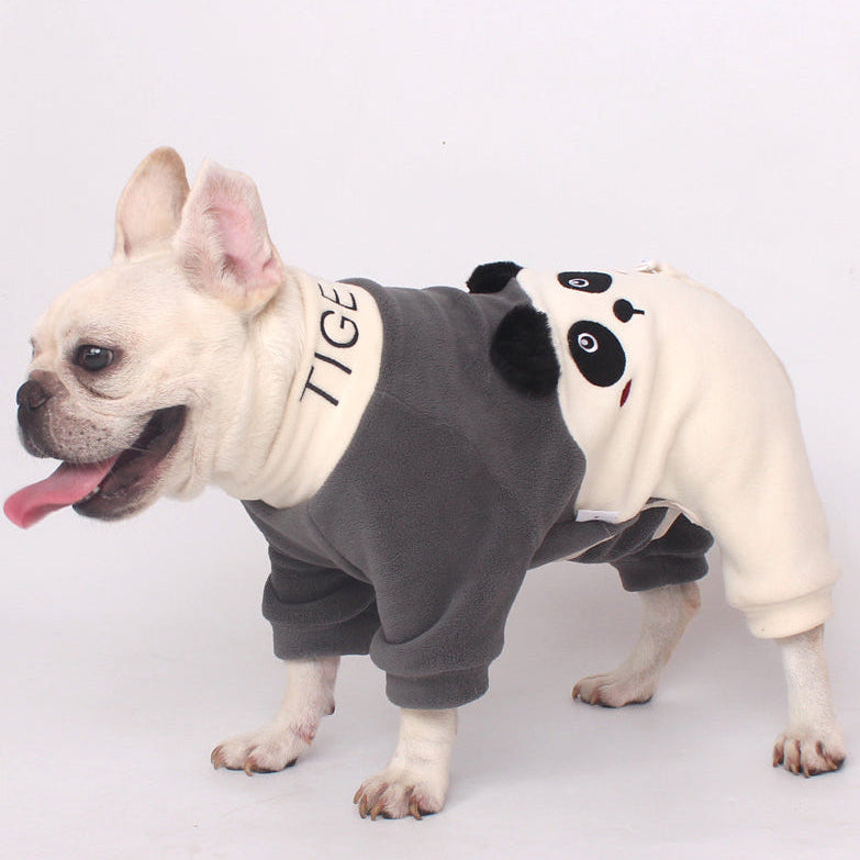 Warm Panda Pajamas doggreypandajumpsuitjammieforfrenchbulldogs_2