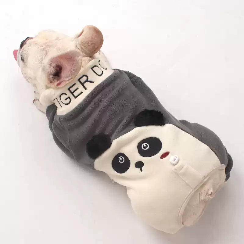 Warm Panda Pajamas doggreypandajumpsuitjammieforfrenchbulldogs_5
