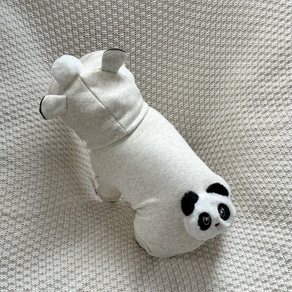 Dog Light Grey Panda Onesie PJs Costume for medium dogs 