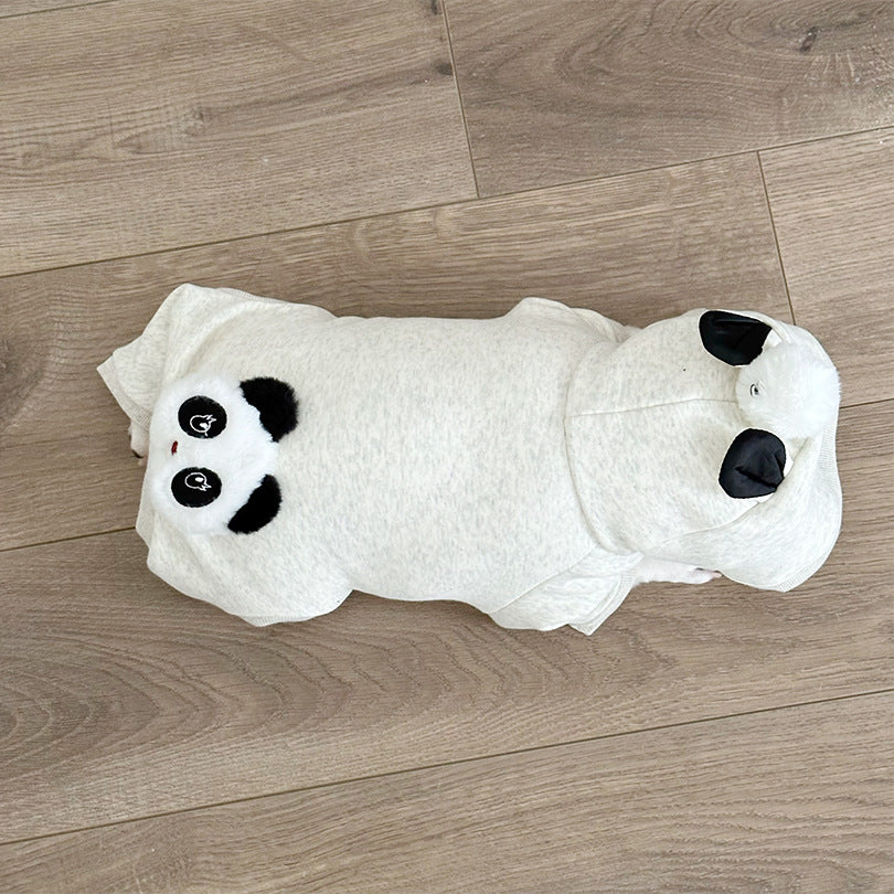 Dog Light Grey Panda Onesie PJs Costume for medium dogs 