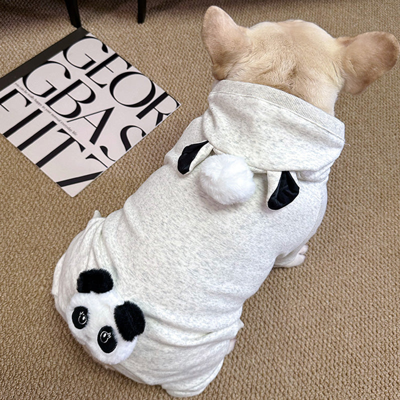 Dog Light Grey Panda Onesie PJs Costume for medium dogs 