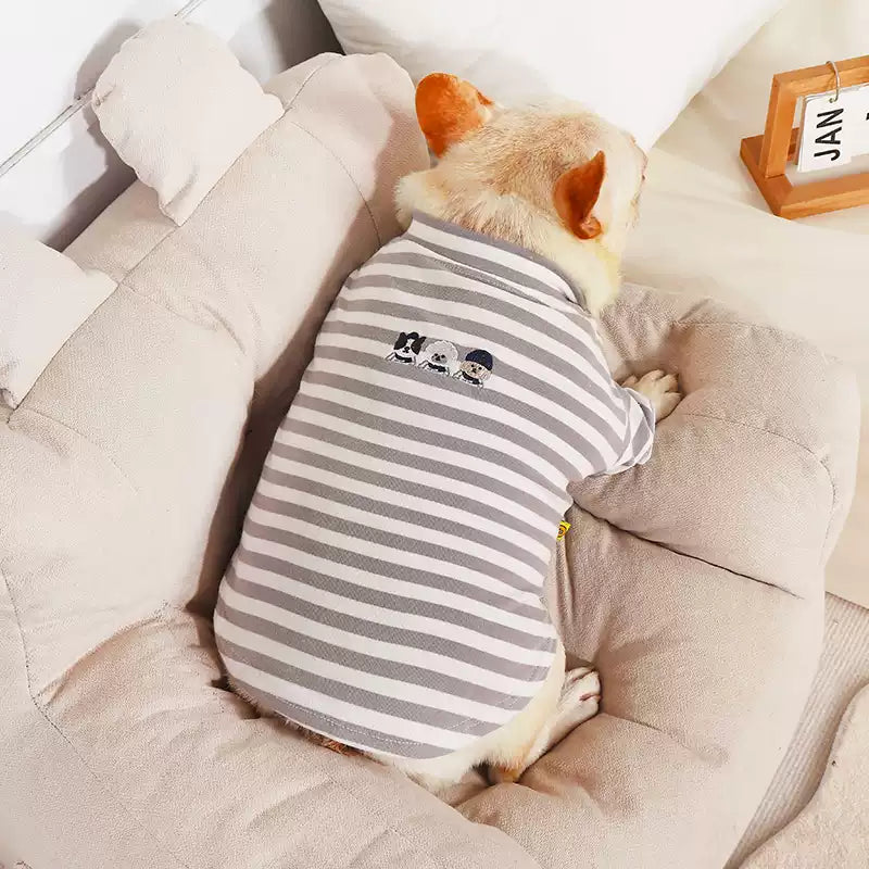 Grey Stripe Cotton Shirt