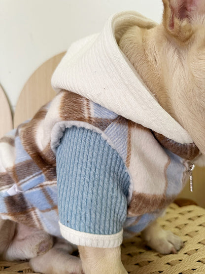 Dog Stretchy Shirt with heart logo in blue for medium dogs