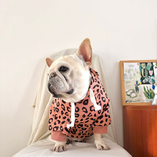 Dog leopard hoodie coat for small medium dogs by Frenchiely.com