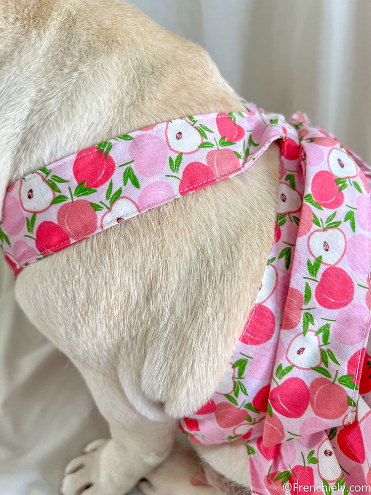 Dog summer pink litchi dress for small medium dogs by frenchiely 