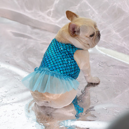 dog mermaid shiny dress for small medium dogs by Frenchiely