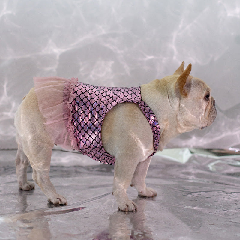 dog mermaid shiny dress for small medium dogs by Frenchiely