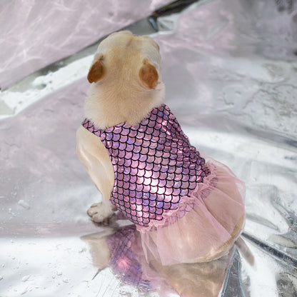 dog mermaid shiny dress for small medium dogs by Frenchiely