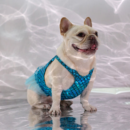 dog mermaid shiny dress for small medium dogs by Frenchiely