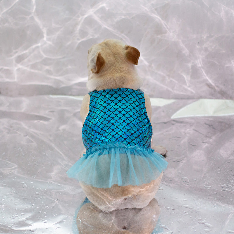 dog mermaid shiny dress for small medium dogs by Frenchiely