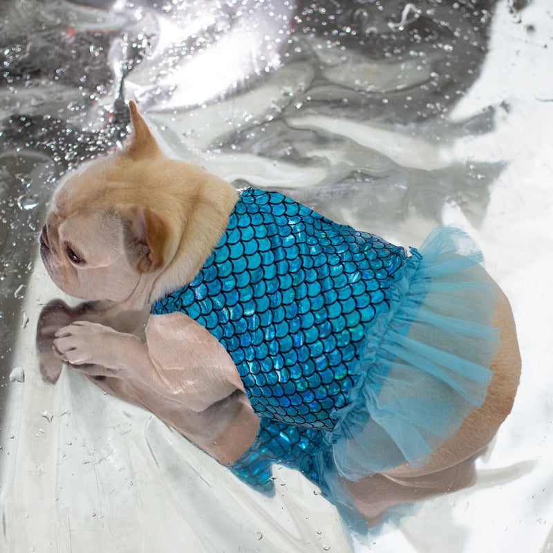 dog mermaid shiny dress for small medium dogs by Frenchiely