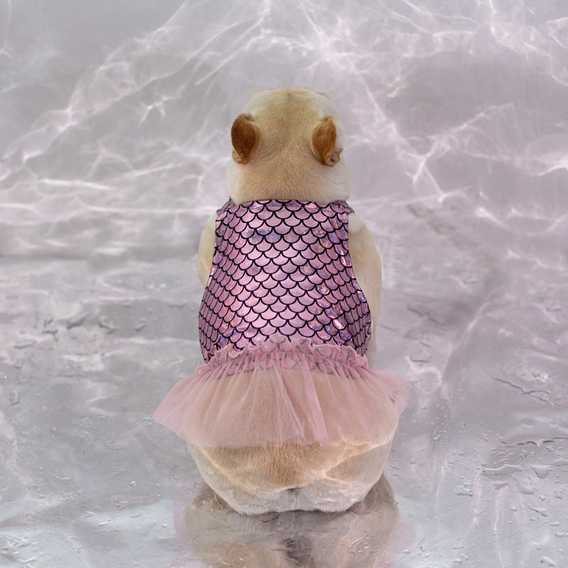 dog mermaid shiny dress for small medium dogs by Frenchiely