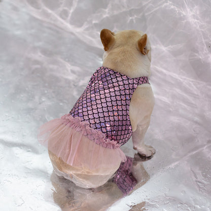 dog mermaid shiny dress for small medium dogs by Frenchiely