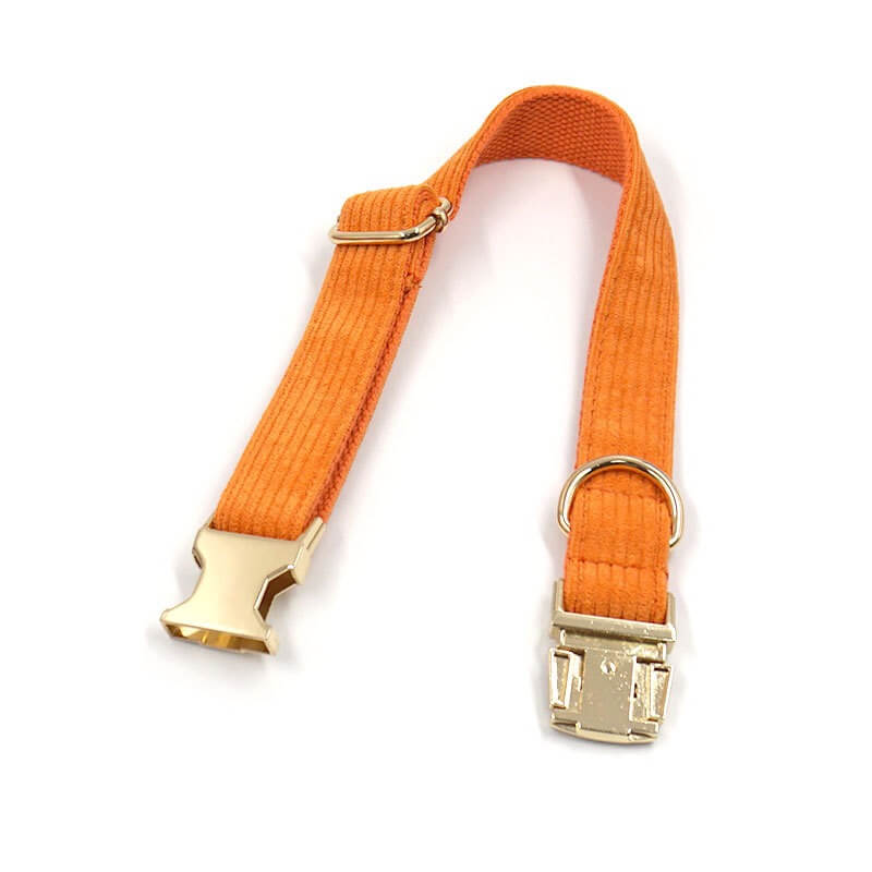 Dog Orange Corduroy Collar - Frenchiely