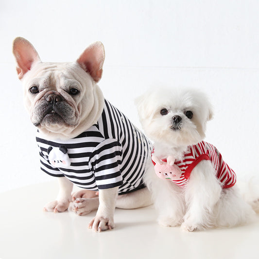 Dog Stripe Shirt- Panda & Bunny - Frenchiely