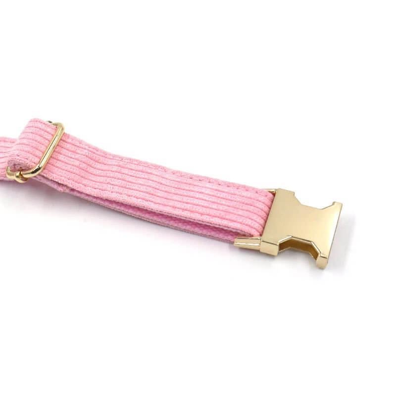 Dog Pink Corduroy Collar - Frenchiely