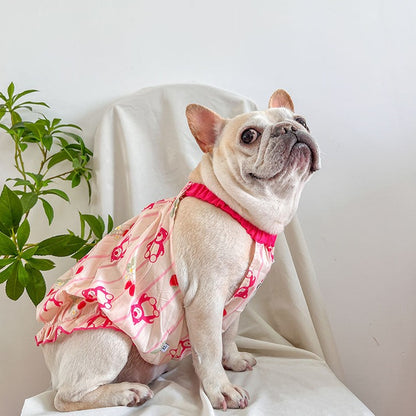 dog pink bear shirt dress for small medium dogs by frenchiely 