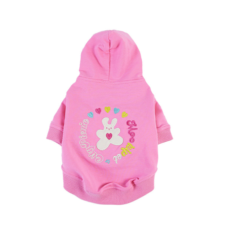 dog pink flower hoodie for small medium dogs by Frenchiely