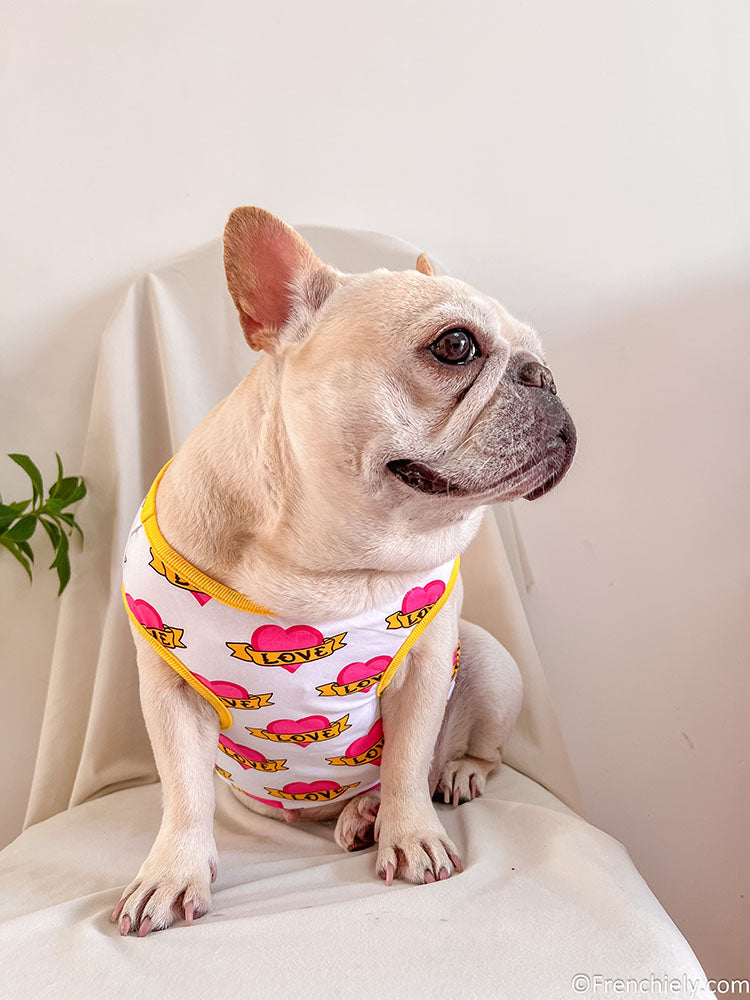 dog heart ' love' shirt for small medium dogs by frenchiely