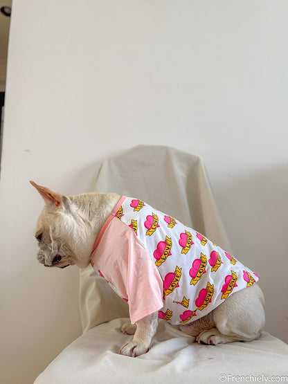 dog pink heart shirt for medium dogs by frenchiely