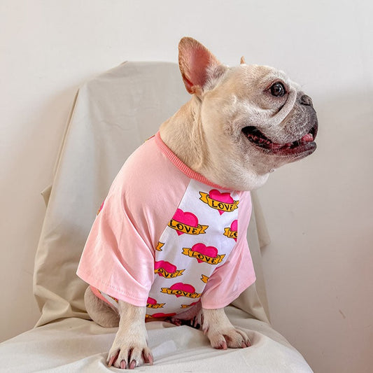 dog pink heart shirt for medium dogs by frenchiely