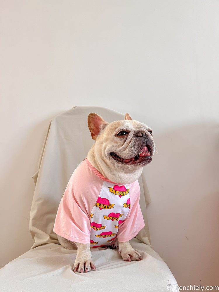 dog pink heart shirt for medium dogs by frenchiely