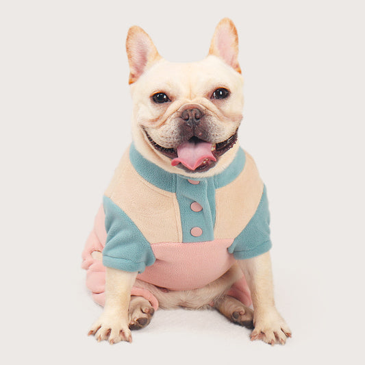 Dog Winter Warm Onesie PJs dogpinkonesiepajamasforfrenchbulldogsbyfrenchiely_4