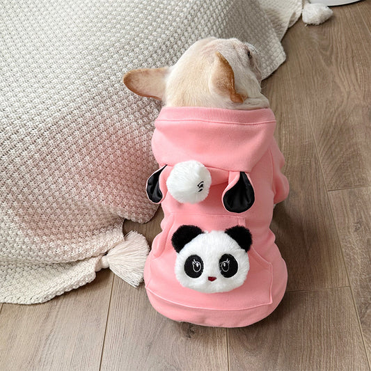 Dog Pink Panda Hoodie Costume for small medium dogs 