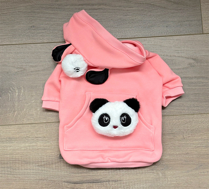 Dog Pink Panda Hoodie Costume for small medium dogs 
