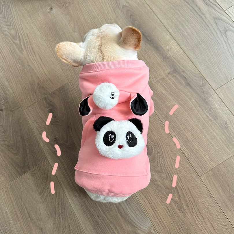 Dog Pink Panda Hoodie Costume for small medium dogs 