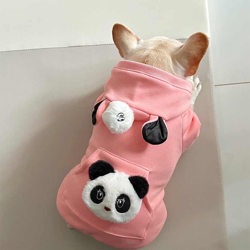 Dog Pink Panda Hoodie Costume for small medium dogs 