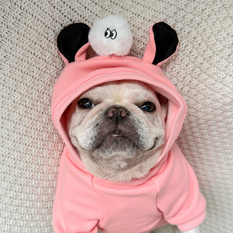 Dog Pink Panda Hoodie Costume for small medium dogs 