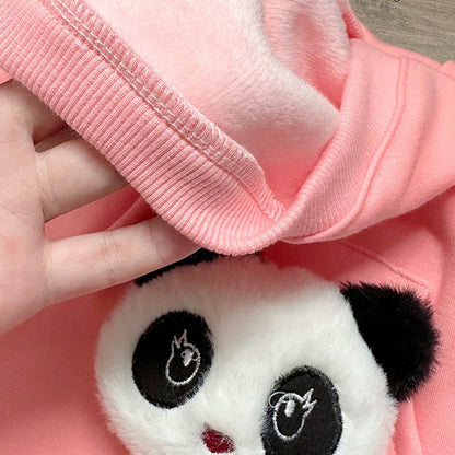 Dog Pink Panda Hoodie Costume for small medium dogs 