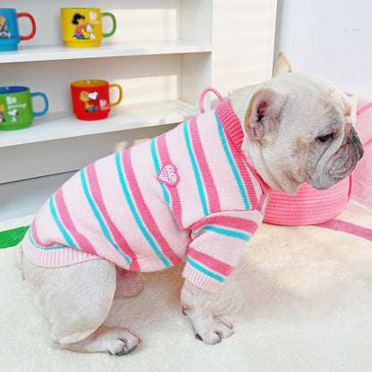 Dog Pink Plaid Zipperup Sweater for medium dog breeds by Frenchiely