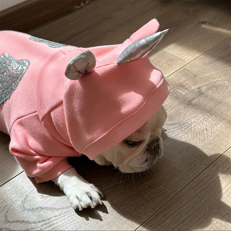 Dog Pink Unicorn Hoodie costume for medium dogs by Frenchiely.com