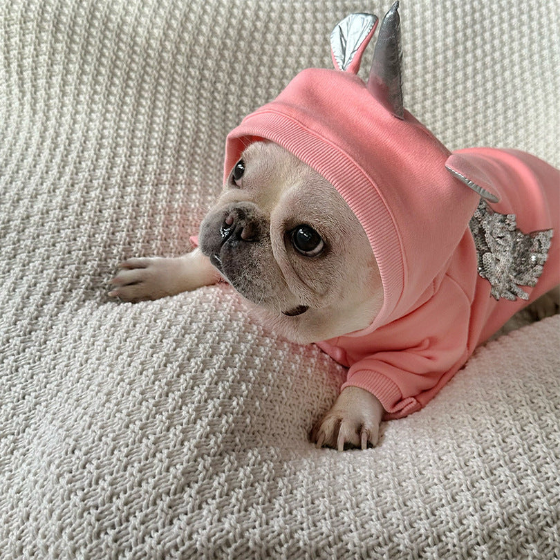 Dog Pink Unicorn Hoodie costume for medium dogs by Frenchiely.com